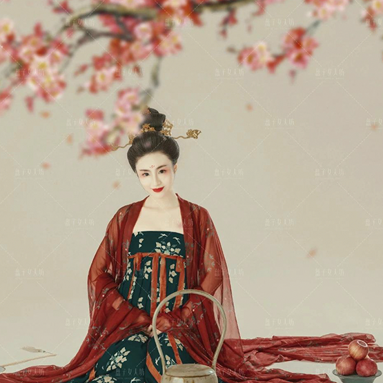 唐朝服饰之春笺：欲寄彩笺兼尺素，山长水阔知何处。